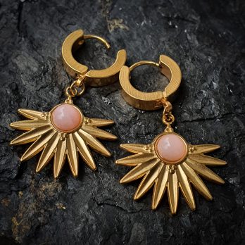 Kolczyki Słoneczne „Iskierki” Kwarc Różowy