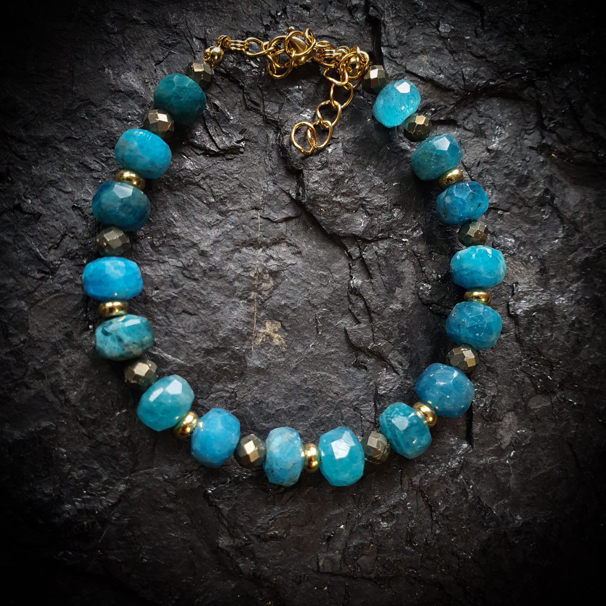 Bransoletka APATYT z Pirytem - obrazek 2