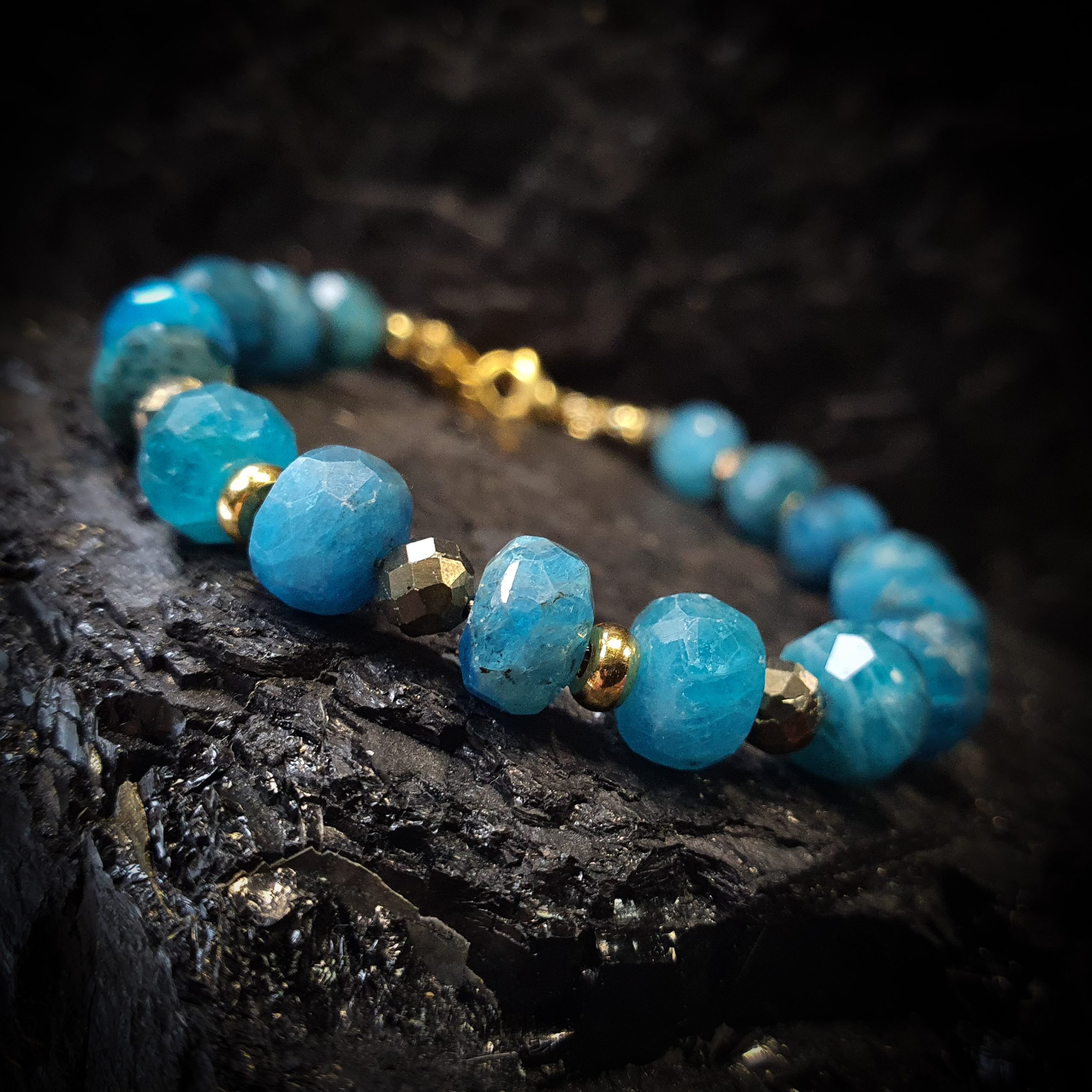 Bransoletka APATYT z Pirytem